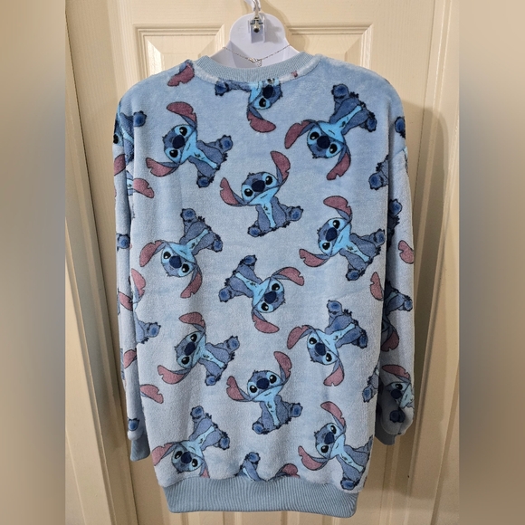 New✨️Disney Lilo & Stitch Plush Graphic Blue Sweatshirt - Picture 2 of 7